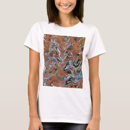 Golven in de Abstracte kunst van rood en blauw acr T-shirt