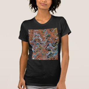 Golven in de Abstracte kunst van rood en blauw acr T-shirt
