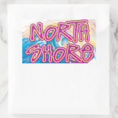 Golven in de Noordzee Rechthoekige Sticker (Tas)