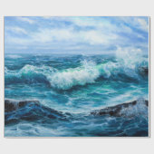 Golven in de oceaan. Modern Impressionisme, modern Cadeaupapier (Vlak)