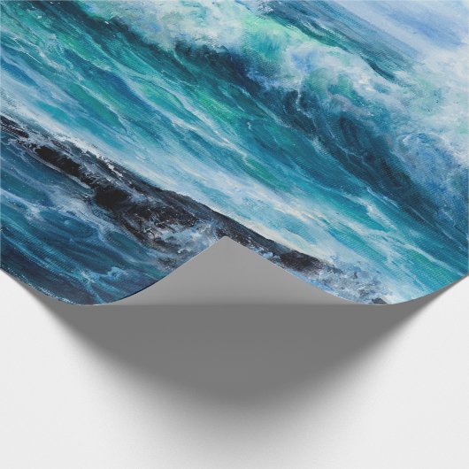 Golven in de oceaan. Modern Impressionisme, modern Cadeaupapier (Hoek)