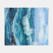 Golven in de oceaan. Modern Impressionisme, modern Fleece Deken (Voorkant (Horizontaal))