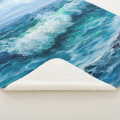 Golven in de oceaan. Modern Impressionisme, modern Sherpa Deken (3/4)