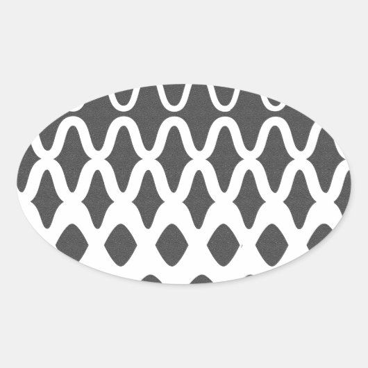 golven in deeltjes ovale sticker (Voorkant)