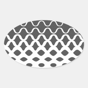 golven in deeltjes ovale sticker