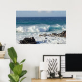 Golven in Maui, Hawaï Landschapsfotografie Poster (Thuiskantoor)