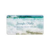 Golven in olie Handgeschreven Script tekst Chique Etiket (Voorkant)