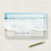 Golven in oliekleuren chique handgeschreven naam S Post-it® Notes (Op bureau)