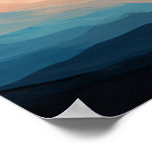 golven in textuur - de strengen bedekken landschap poster (Hoek)