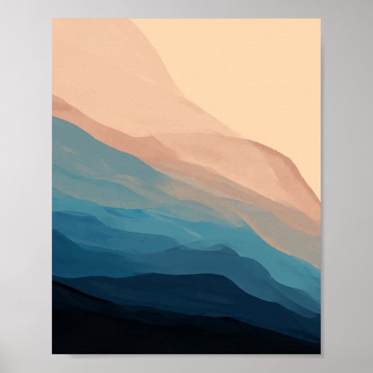 golven in textuur - de strengen bedekken landschap poster (Voorkant)