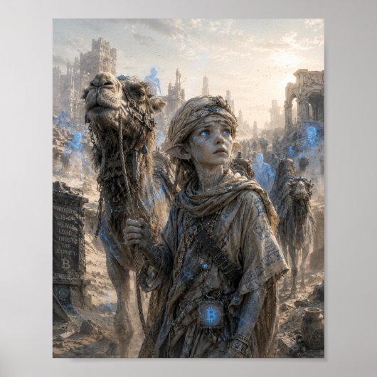 Golven / Kameelherder / Woestijn Poster (Voorkant)