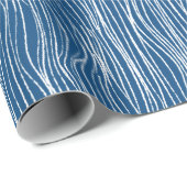 Golven - klassiek blauw cadeaupapier (Rol Hoek)