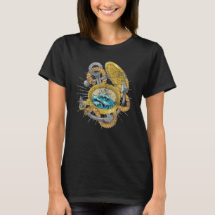 Golven Kompas Anker Zeiler Zeevaart Schipper Zeile T-shirt