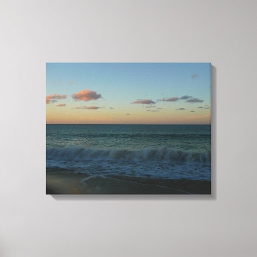 Golven kruipen in het Zonnestrand Landschap Canvas Afdruk (Voorkant)