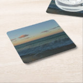 Golven kruipen in het Zonnestrand Landschap Kartonnen Onderzetters (Schuin)