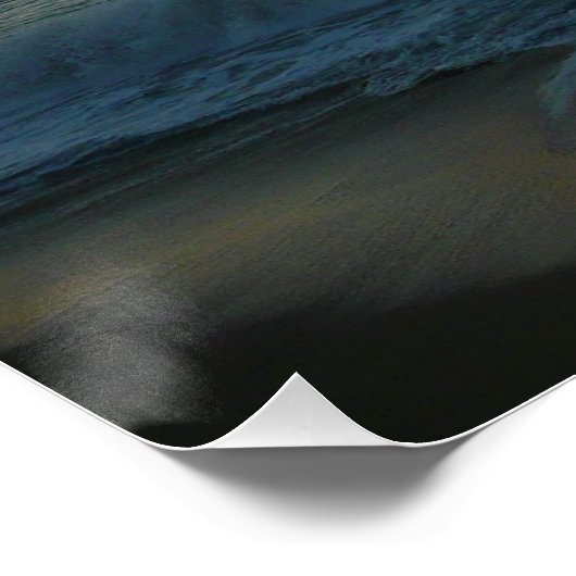 Golven kruipen in het Zonnestrand Landschap Poster (Hoek)