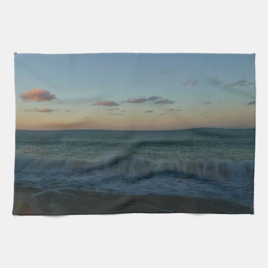 Golven kruipen in het Zonnestrand Landschap Theedoek (Horizontaal)
