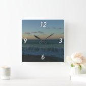 Golven kruipen in het Zonnestrand Landschap Vierkante Klok (Huis)