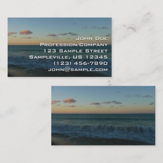 Golven kruipen in het Zonnestrand Landschap Visitekaartje (Voorkant / Achterkant)