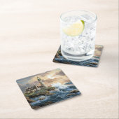 Golven kruipen op de Shore Fine Art Kartonnen Onderzetters (Insitu)