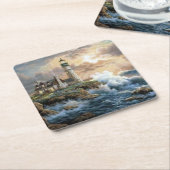 Golven kruipen op de Shore Fine Art Kartonnen Onderzetters (Schuin)