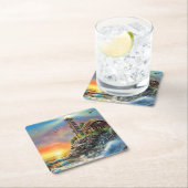 Golven kruipen op de Shore Fine Art Kartonnen Onderzetters (Insitu)