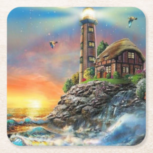 Golven kruipen op de Shore Fine Art Kartonnen Onderzetters