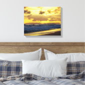 Golven kruipen op Kauai Beach op Sunset Canvas Afdruk (Insitu (Slaapkamer))