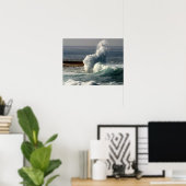 Golven kruipen op pier poster (Thuiskantoor)