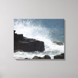 Golven kruipen op Rocks Canvas Afdruk