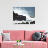 Golven kruipen op Rocks Canvas Afdruk (Insitu (Woonkamer))