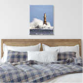 Golven kruipen tegen Roker Lighthouse Canvas Afdruk (Insitu (Slaapkamer))