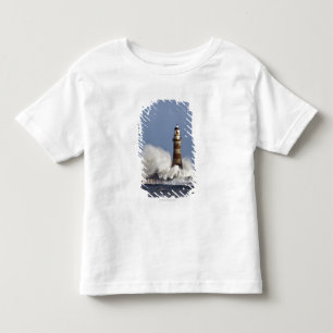 Golven kruipen tegen Roker Lighthouse Kinder Shirts