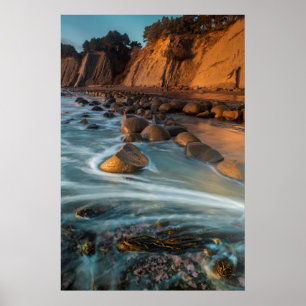 Golven langs het strand, Californië Poster