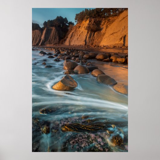 Golven langs het strand, Californië Poster (Voorkant)