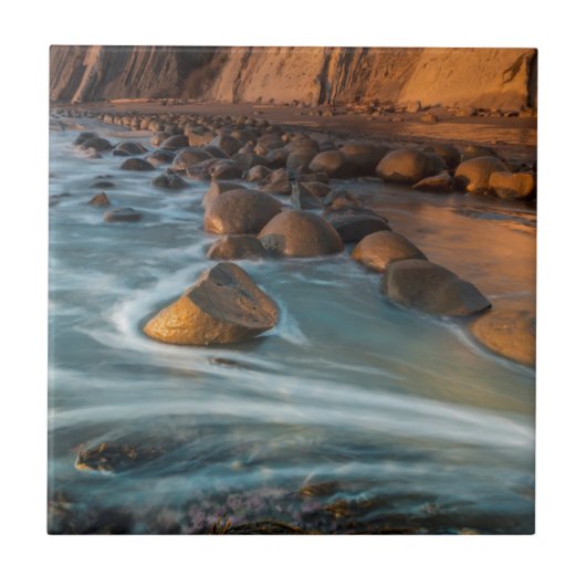 Golven langs het strand, Californië Tegeltje (Voorkant)