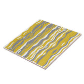 Golven, lijnen, mosterdgeel, grijs, wit tegeltje (Zijkant)