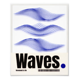 Golven – Minimaal Abstract Bewegings poster
