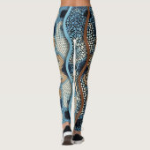  golven: Mozaïek Tegel textuur. Leggings (Achterkant)