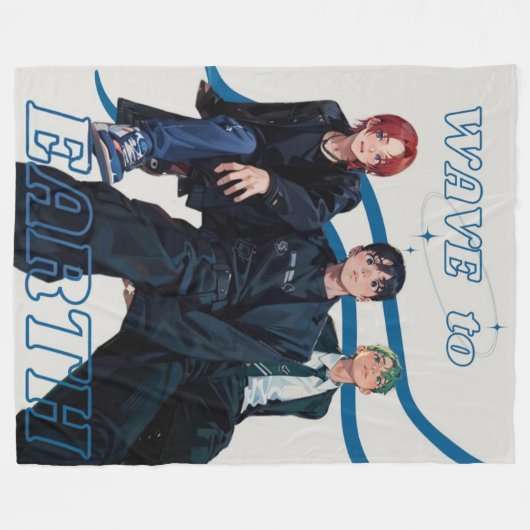 Golven naar Aarde Fanart Fleece Deken (Voorkant (Horizontaal))