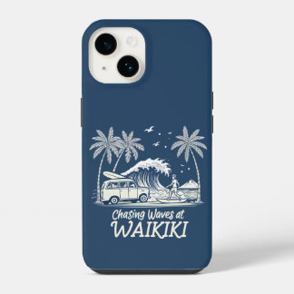 Golven najagen in Waikiki iPhone 14 Hoesje