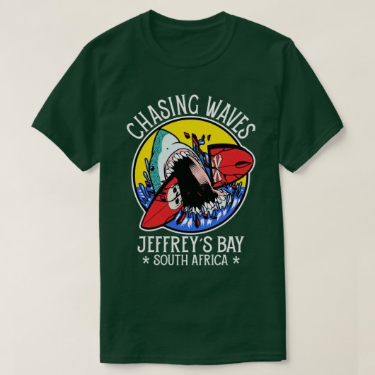 Golven najagen  Jeffreys Bay Zuid-Afrika Surfen  T-shirt (Design voorkant)