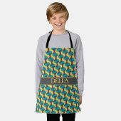 Golven Navy geel minimaal patroon Schort (Gedragen)