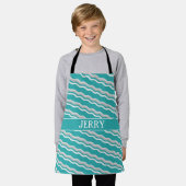 Golven Navy Grey minimaal patroon Schort (Gedragen)