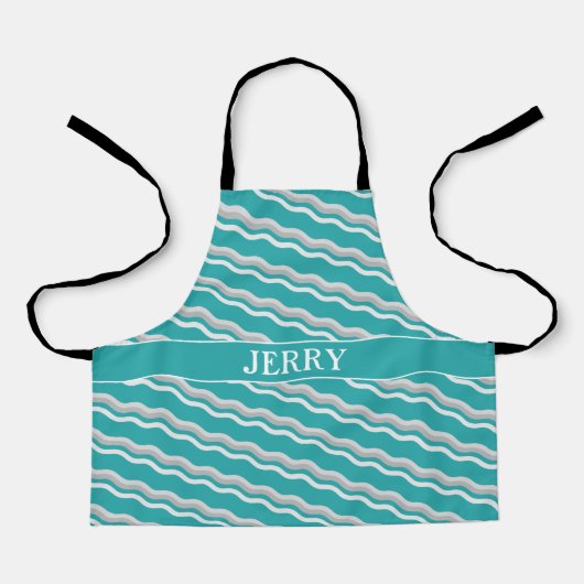 Golven Navy Grey minimaal patroon Schort (Voorkant)