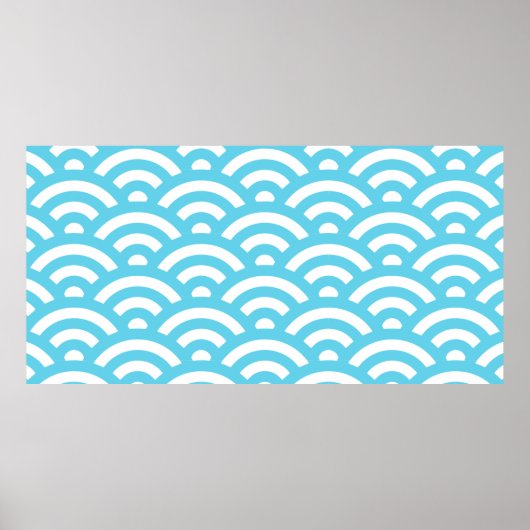 Golven oceaan blauwe textuur poster (Voorkant)