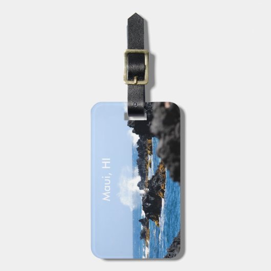 Golven op de kust van Maui Bagagelabel (Voorkant verticaal)