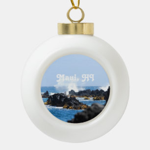 Golven op de kust van Maui Keramische Bal Ornament