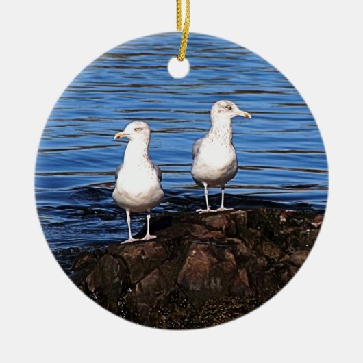 Golven op de rotsen keramisch ornament (Voorkant)