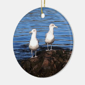 Golven op de rotsen keramisch ornament (Links)